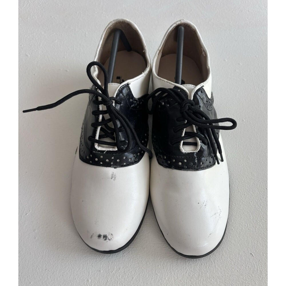 Vintage Plats Tap Shoes Black And White Saddle Oxford 5-6 Small Dance
